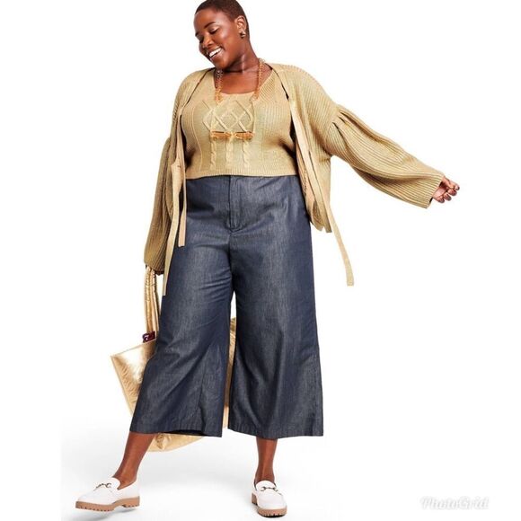 Kika Vargas x Target Gold Metallic Cable Knit Tank Top Sweater 3X - Picture 5 of 12